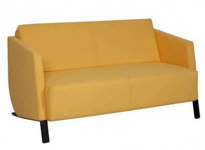 Gelber 2-Sitzer Moderne Wohnzimmer Polster Textil Couchen Luxus 2-er Neu